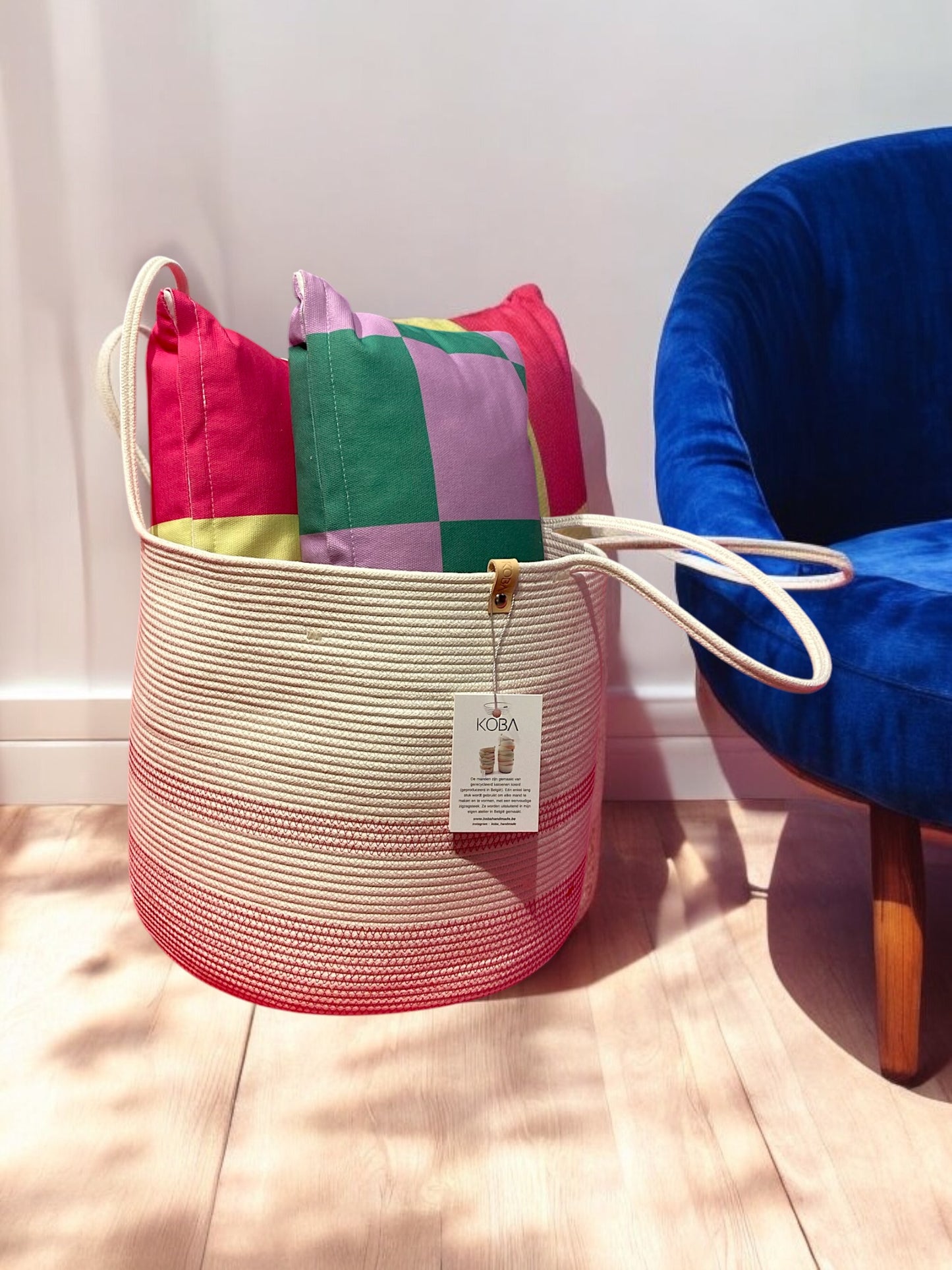 Mand Groot Gewoven Katoen Fuchsia