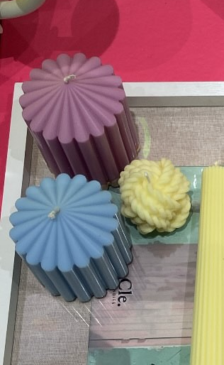 Kaarsen Stompkaars + Wolletje Kaars (Set van 3 stuks)