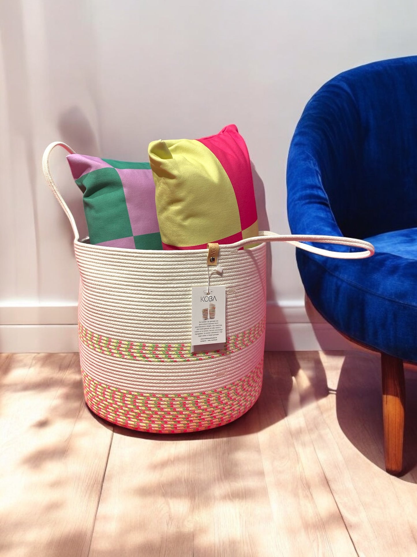 Mand Groot Gewoven Katoen Fluo Dots