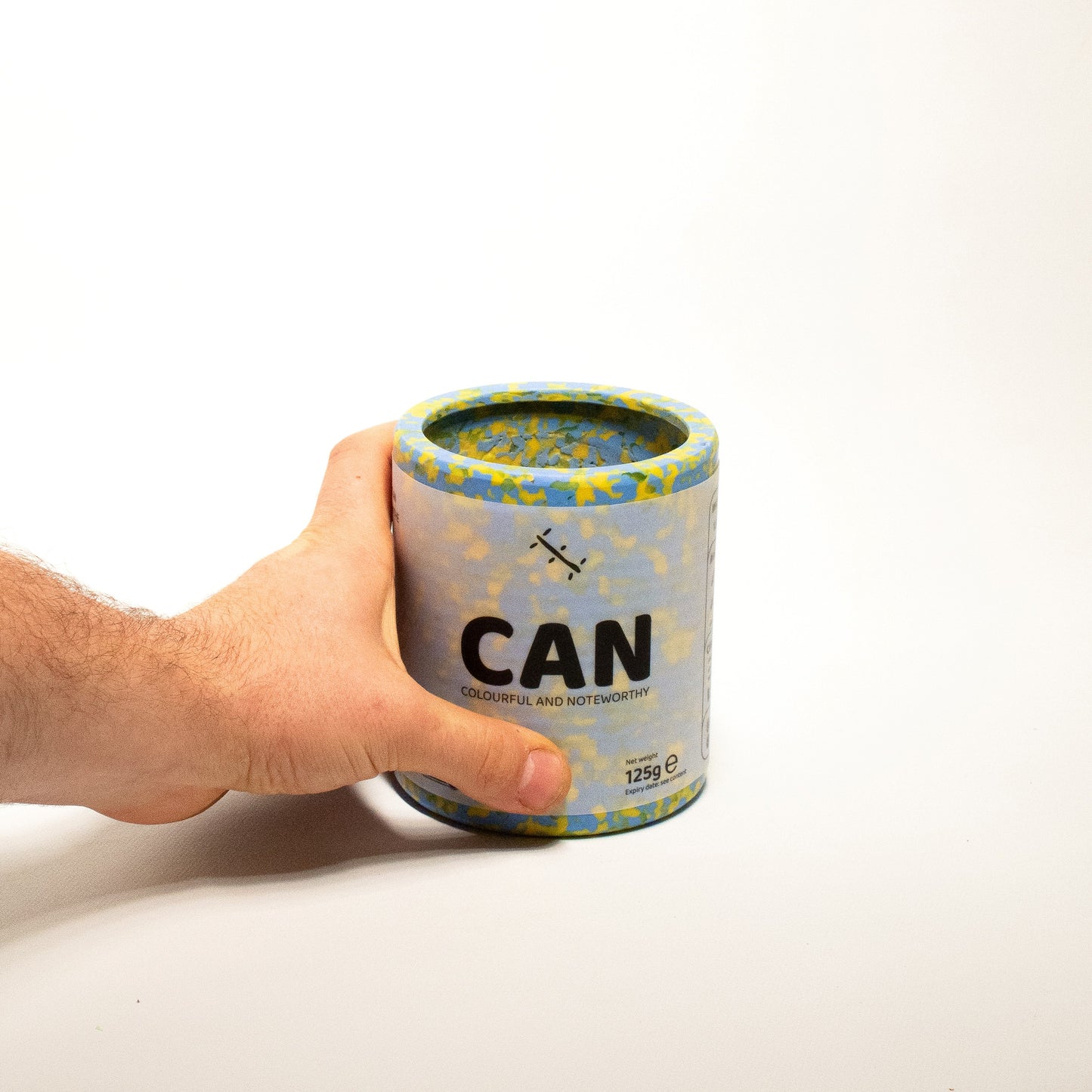 Design Bloempot, Blauw/Wit, Medium Gerecycleerd Plastiek