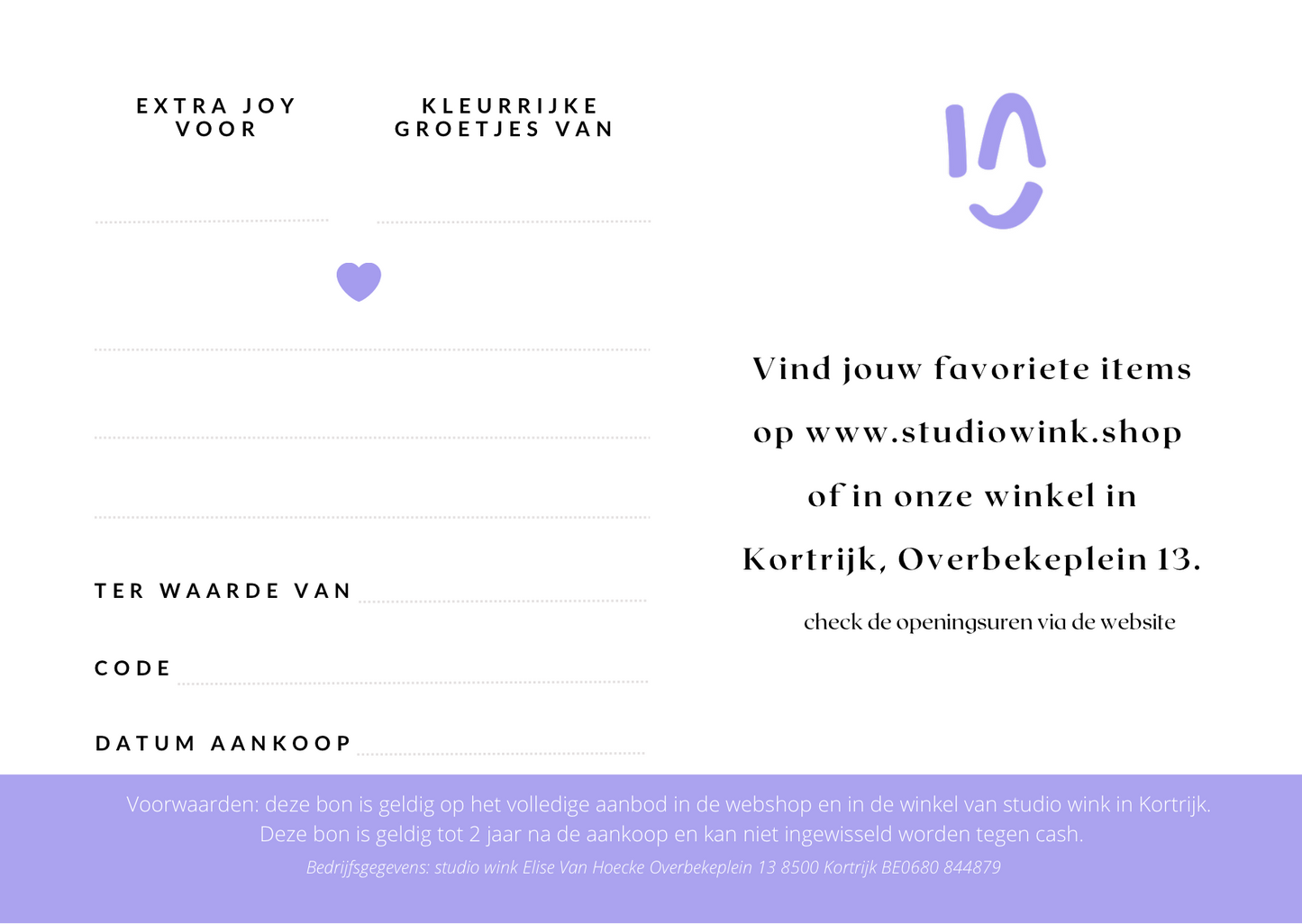 Cadeaubon voor kleurrijke decoratie 🌈