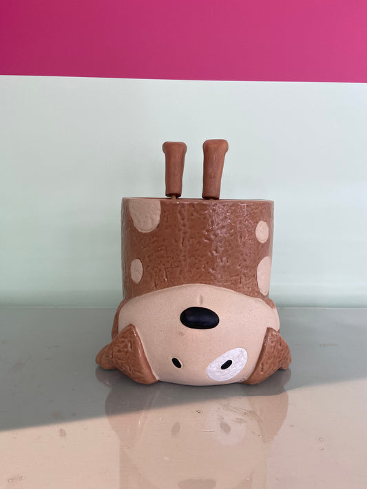 Bloempot Hond, Bruin, extra korting wegens lichte schade