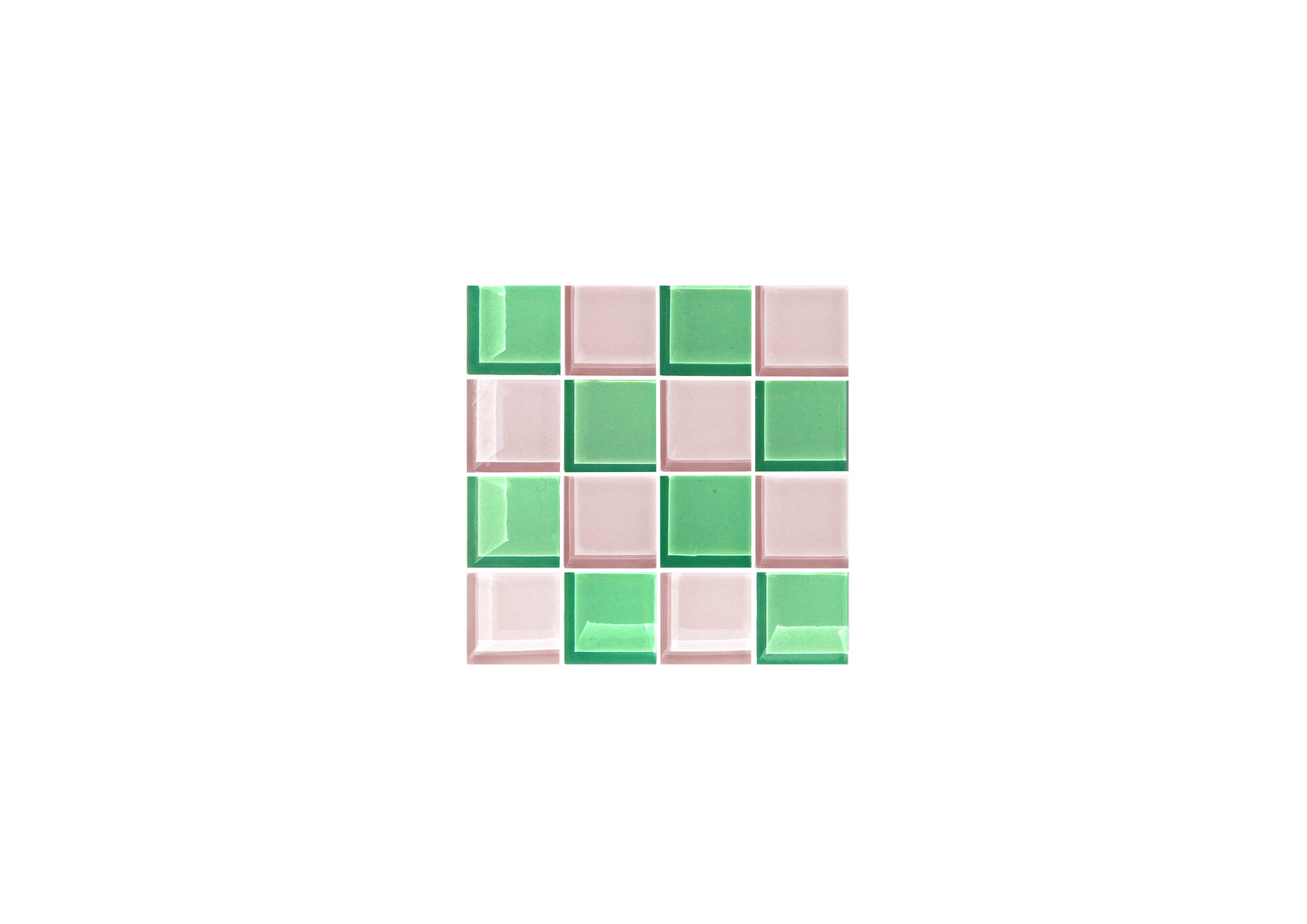 Onderzetter voor Glazen Tegeltjes Glas Roze + kleur (set van 2)