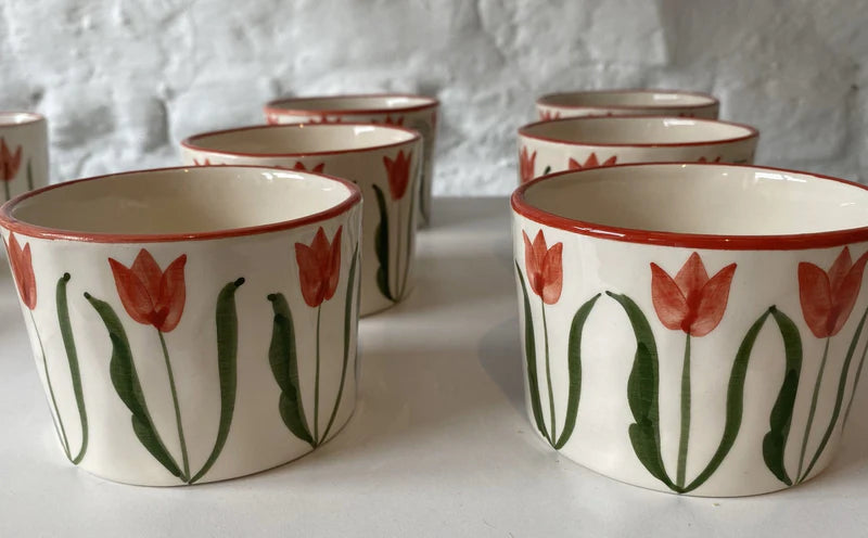 Koffiekop Cappuccino Cup Fan Fan Rood Groen Tulp