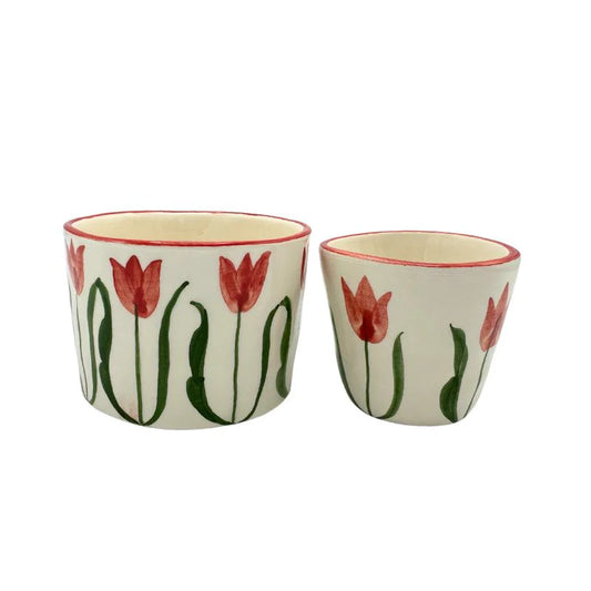 Koffiekop Cappuccino Cup Fan Fan Rood Groen Tulp