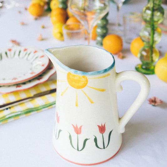 Waterkan Klein 19 cm Fan Fan Rood Groen Tulpen