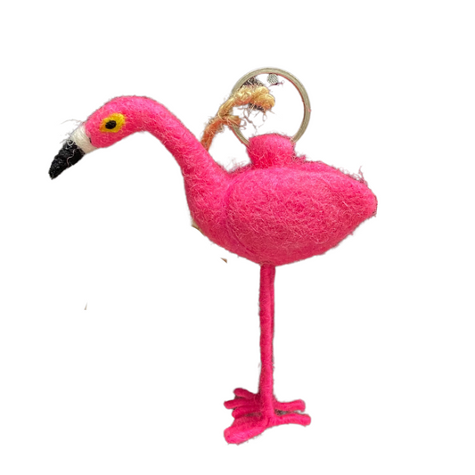 Sleutelhanger Flamingo in vilt Roze🦩