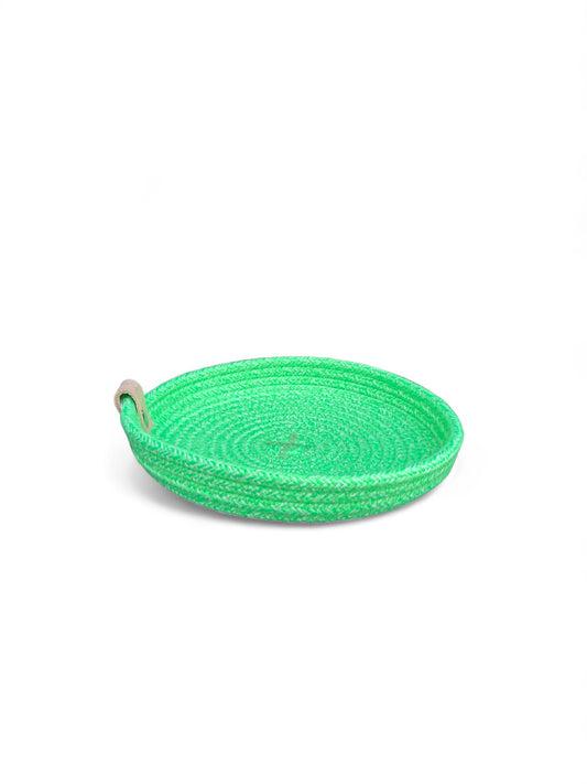 Mandje Mini bowl Gewoven Katoen Fluo Groen Low