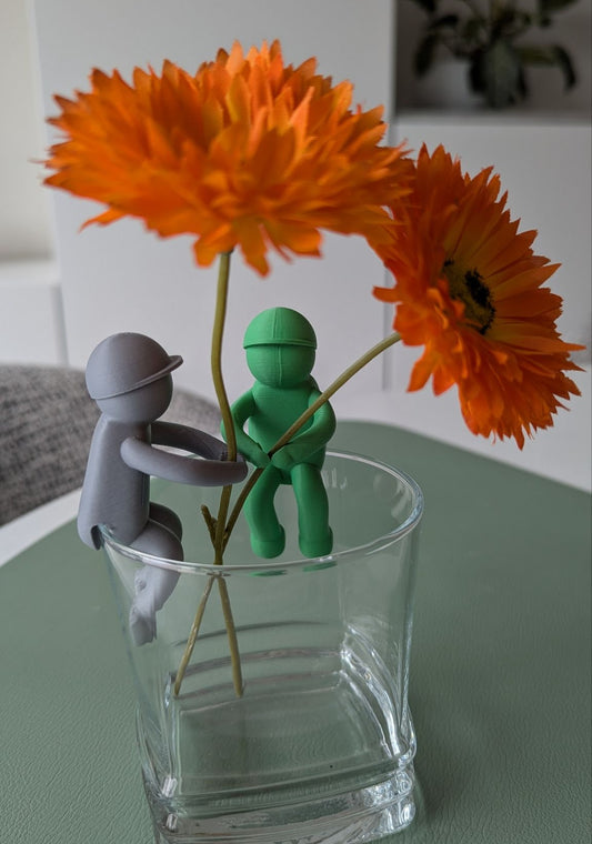 Plantenvriend/bloemenhouder mannetje met pet