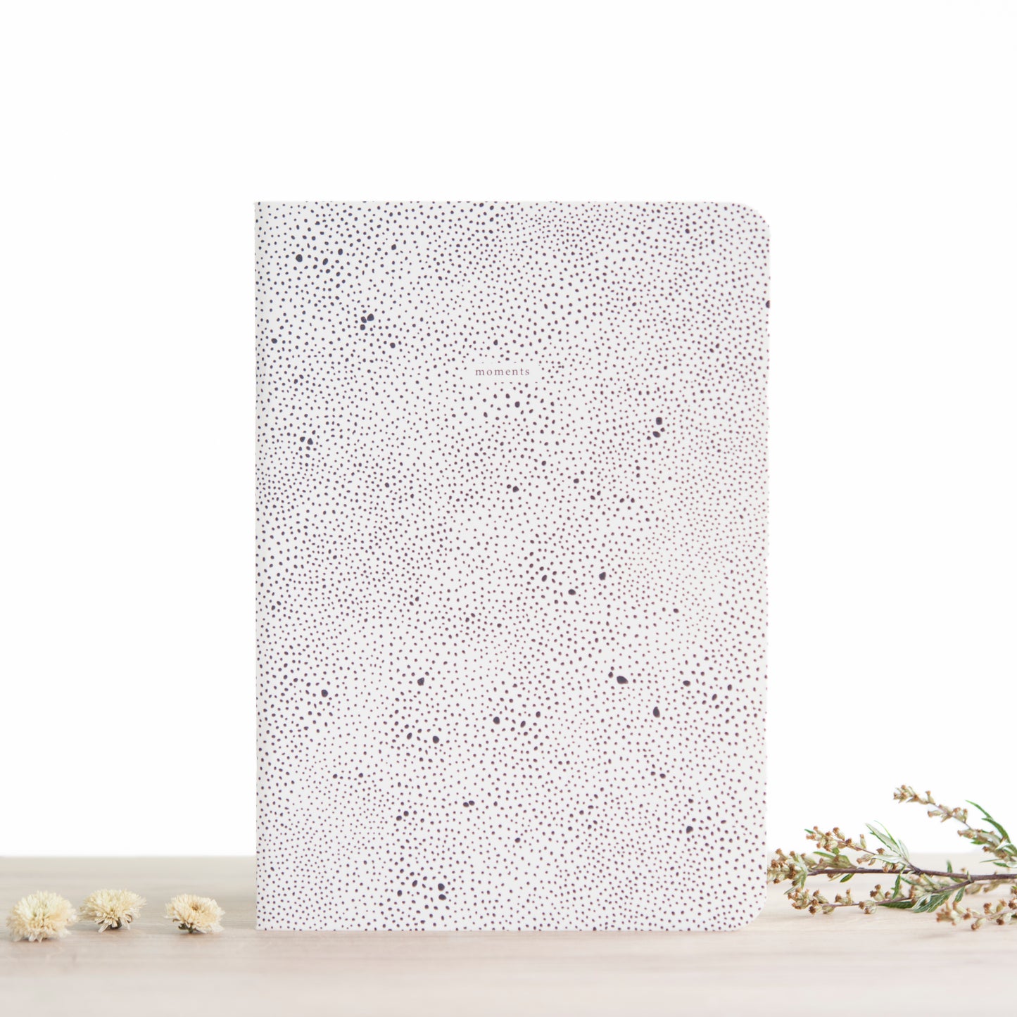 Schriftje A5 Stippen Zwart/Wit met Lijntjes