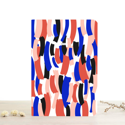 Schriftje A5 Print Blauw/Rood met Lijntjes