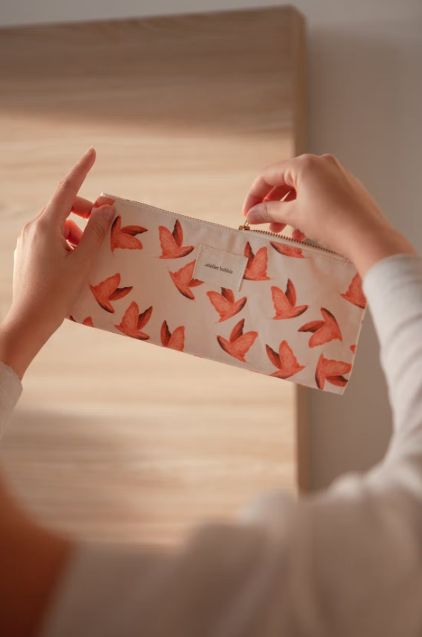 Pennenzakje Vogelprint met Gouden Rits