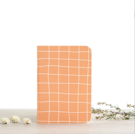 Schriftje A6 Oranje Ruitjes zonder lijntjes