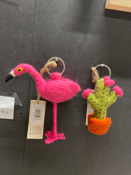 Sleutelhanger Flamingo in vilt Roze🦩
