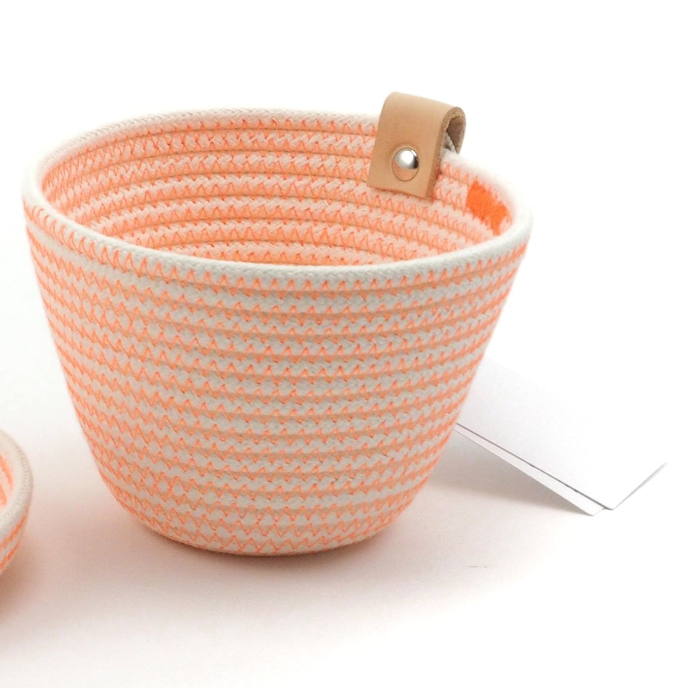 Mandje Mini bowl Gewoven Katoen Fluo Oranje High