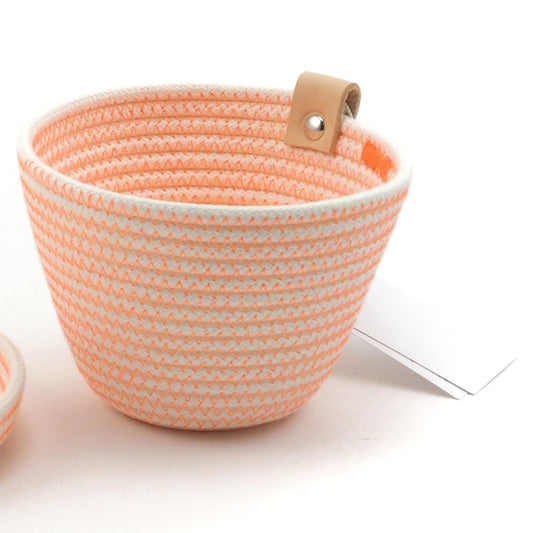 Mandje Mini bowl Gewoven Katoen Fluo Oranje High