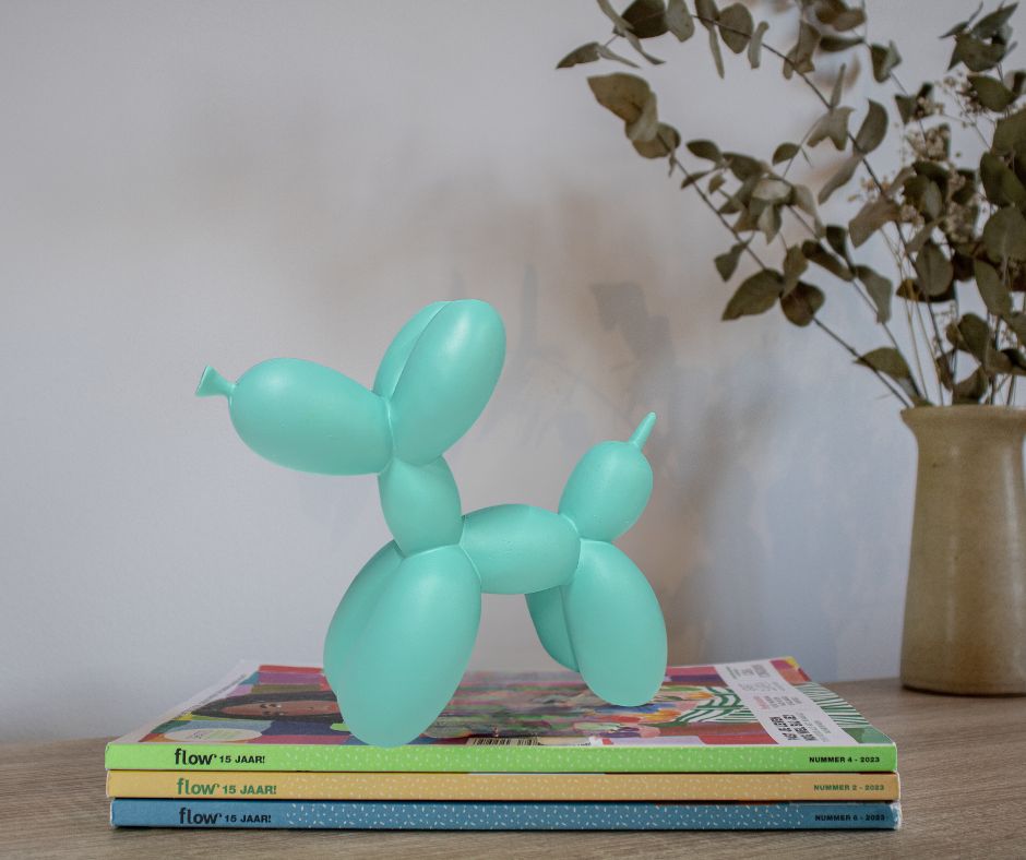 Design Balloon Dog Beeldje Hond Groen Pastel