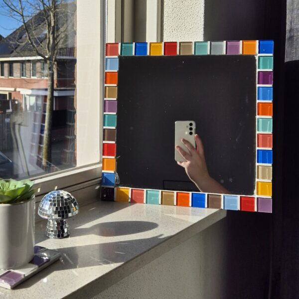 Spiegel Tegeltjesrand Multi-Color  30x30 cm