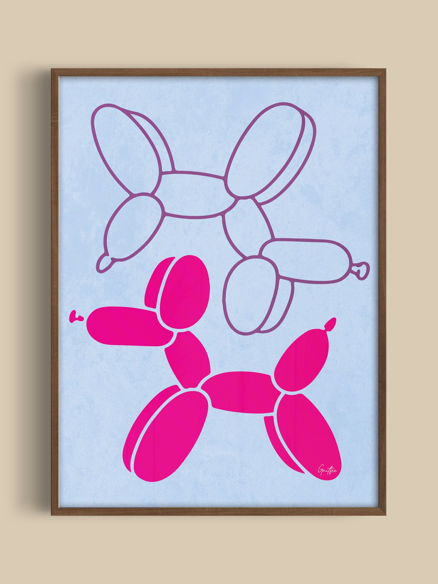 Poster op Canvas Balloon Dog