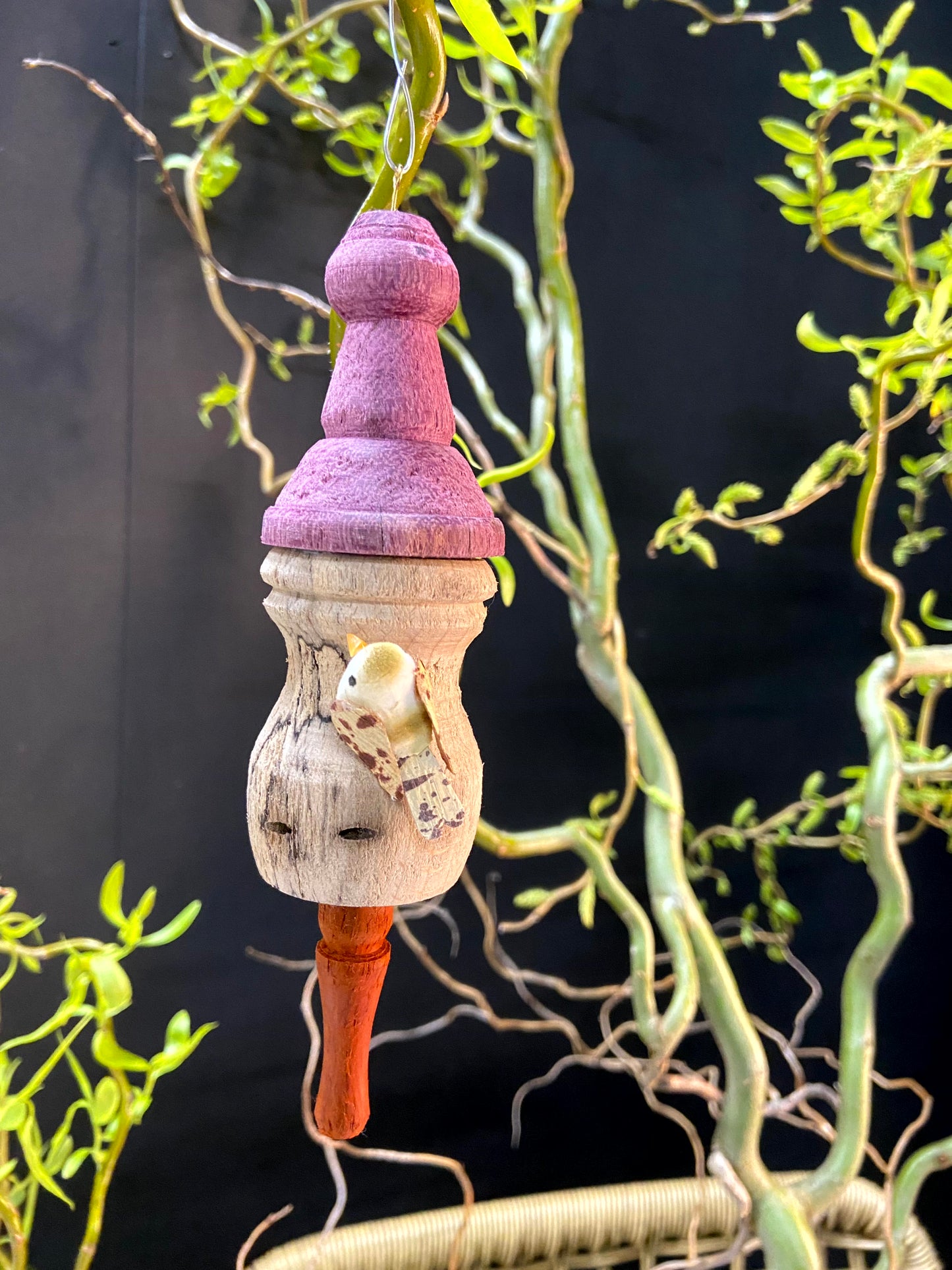 Decoratief Houten Hangertje met Vogel Handgemaakt