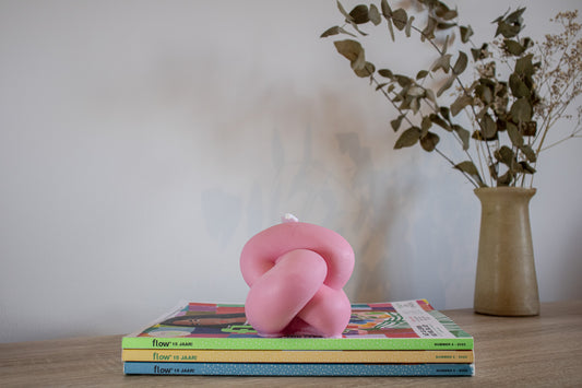 Kaars Knoop Knotted Vegan Roze