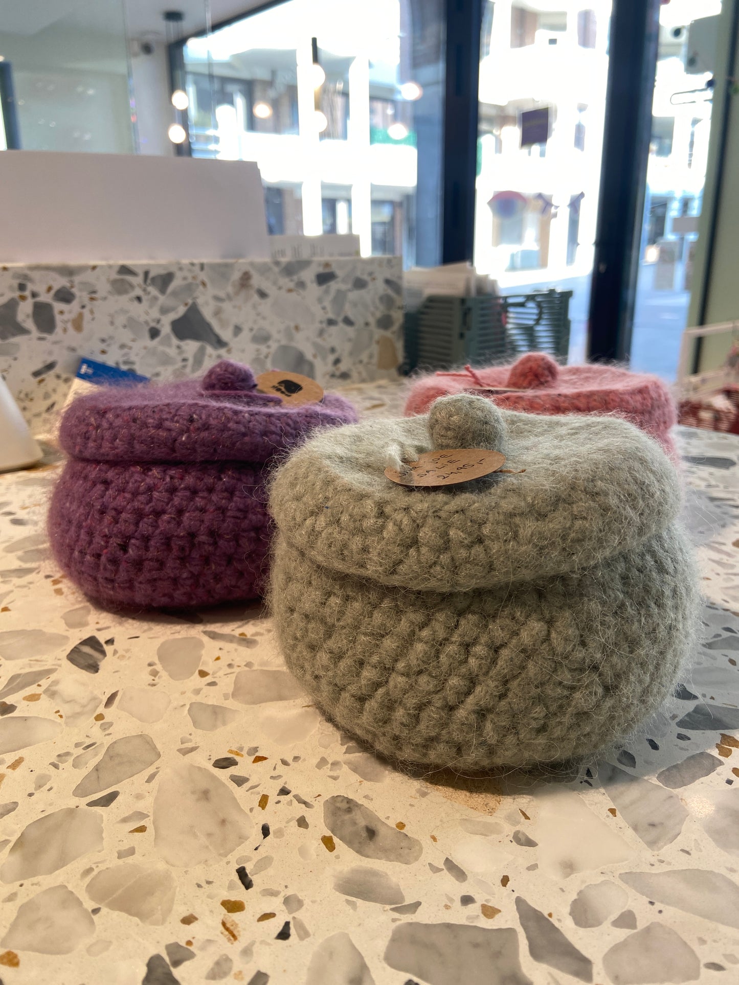 Potje 'Joe' met Deksel Gehaakt Wol