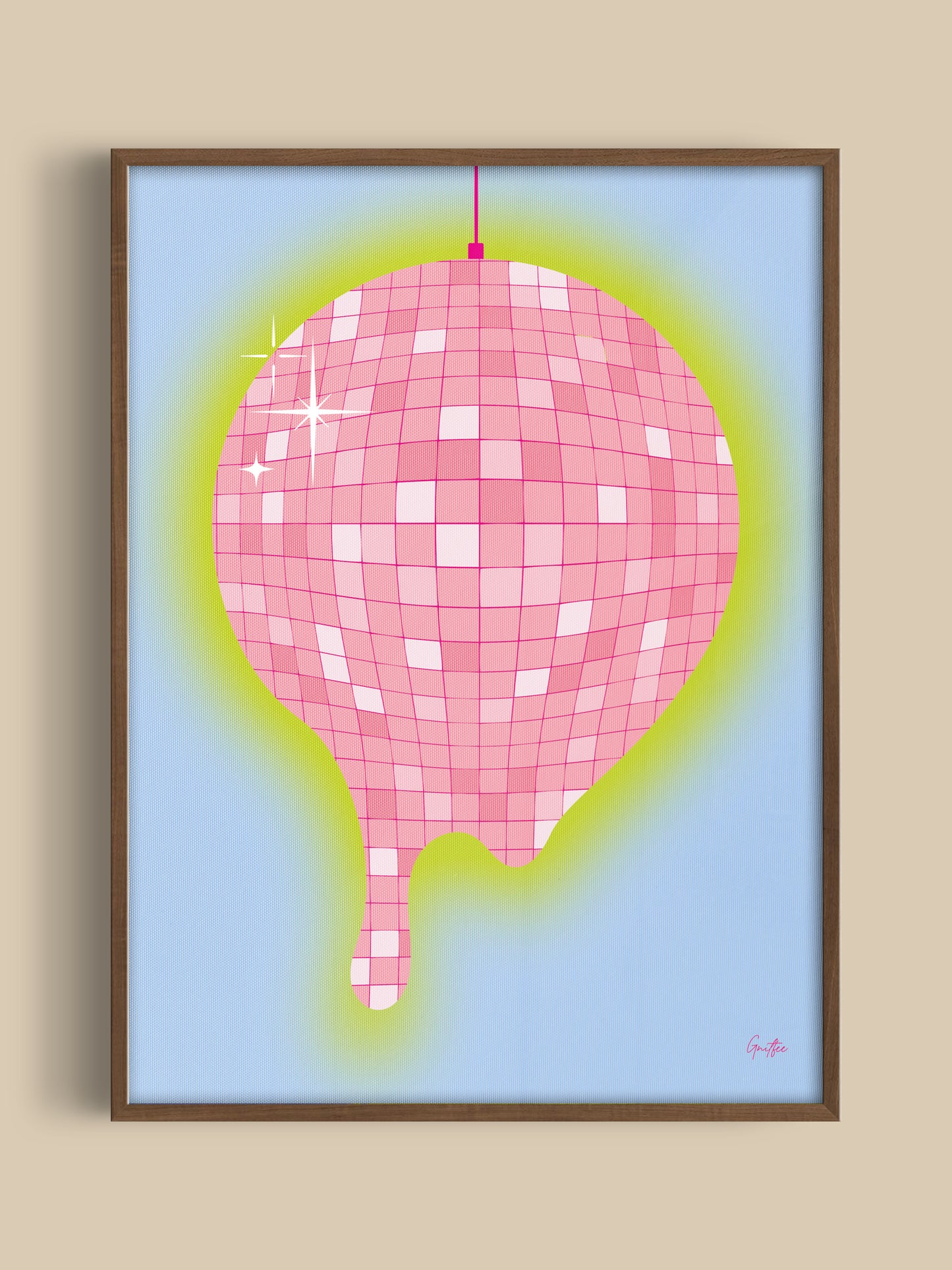 Poster op Canvas Pink Disco