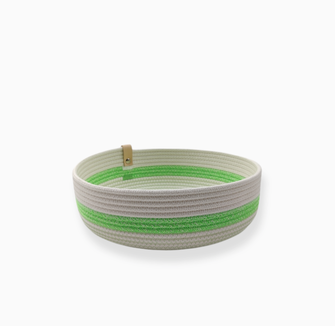 Mandje Bowl Gewoven Katoen Fluo Groen Small