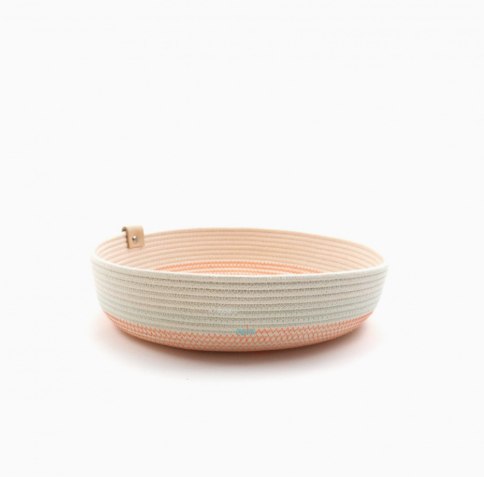 Mandje Bowl Gewoven Katoen Fluo Oranje Small