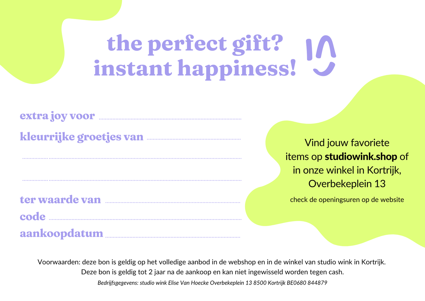 Cadeaubon voor kleurrijke decoratie 🌈