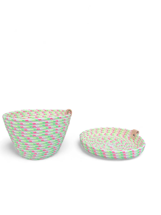 Mandje Mini bowl Gewoven Katoen Fluo Dot's High