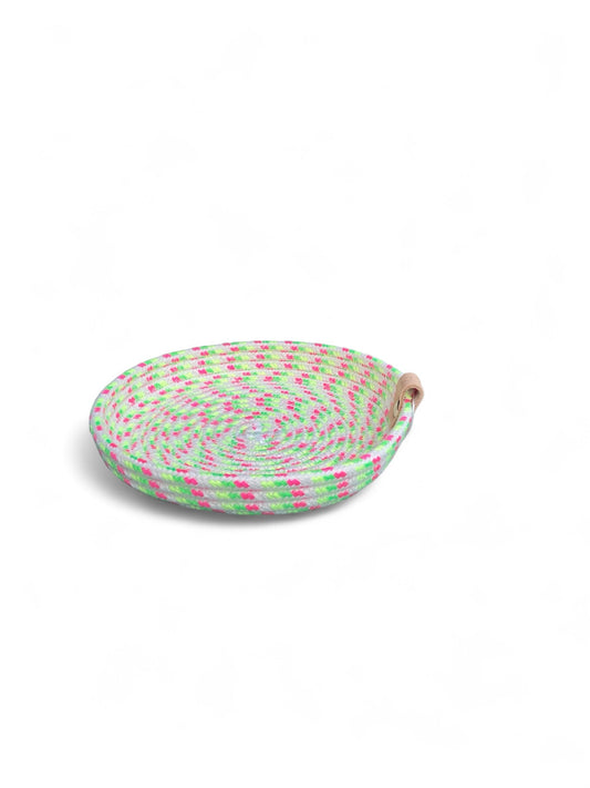 Mandje Mini bowl Gewoven Katoen Fluo Dot's Low