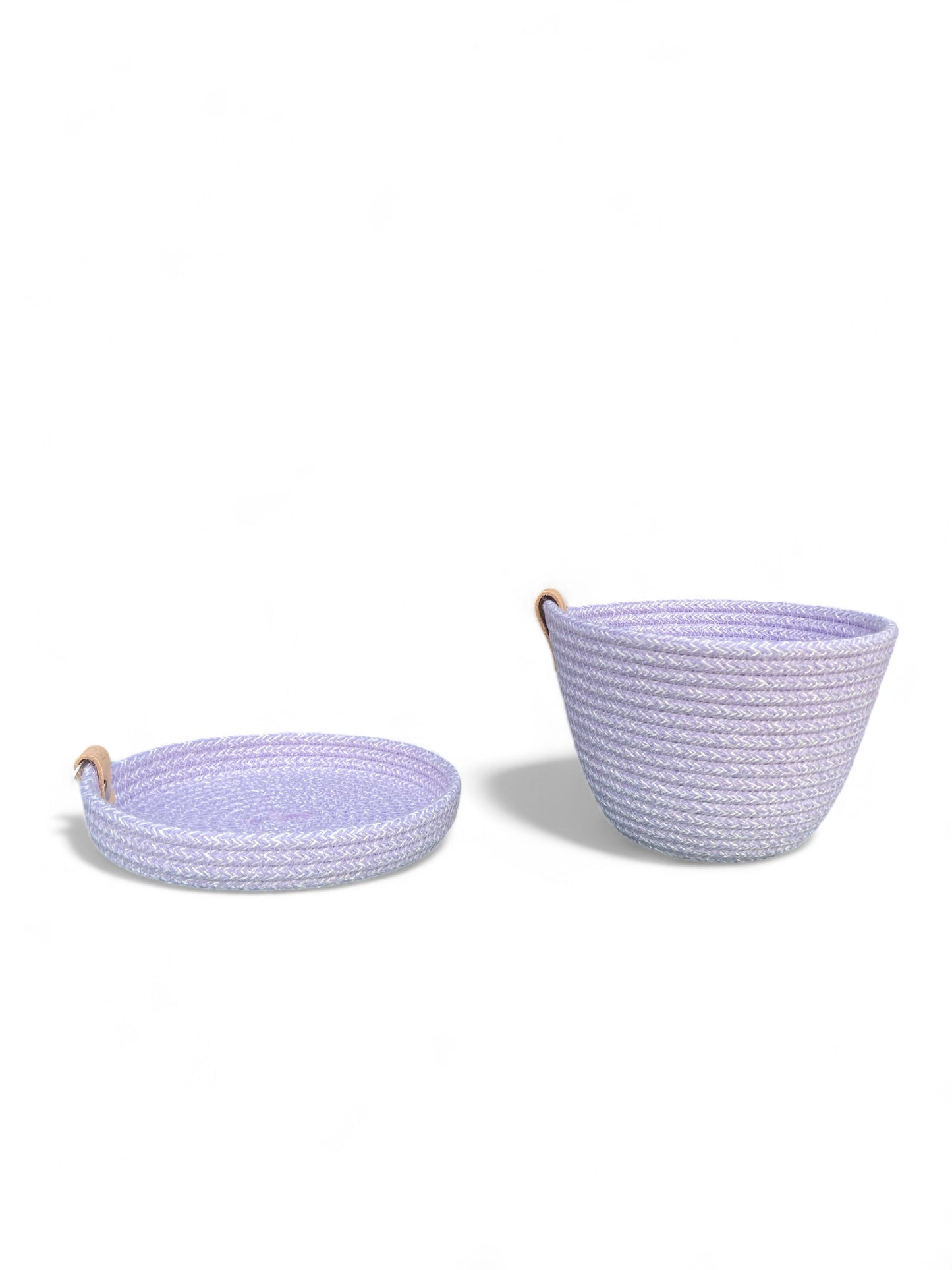 Mandje Mini bowl Gewoven Katoen Lila Low