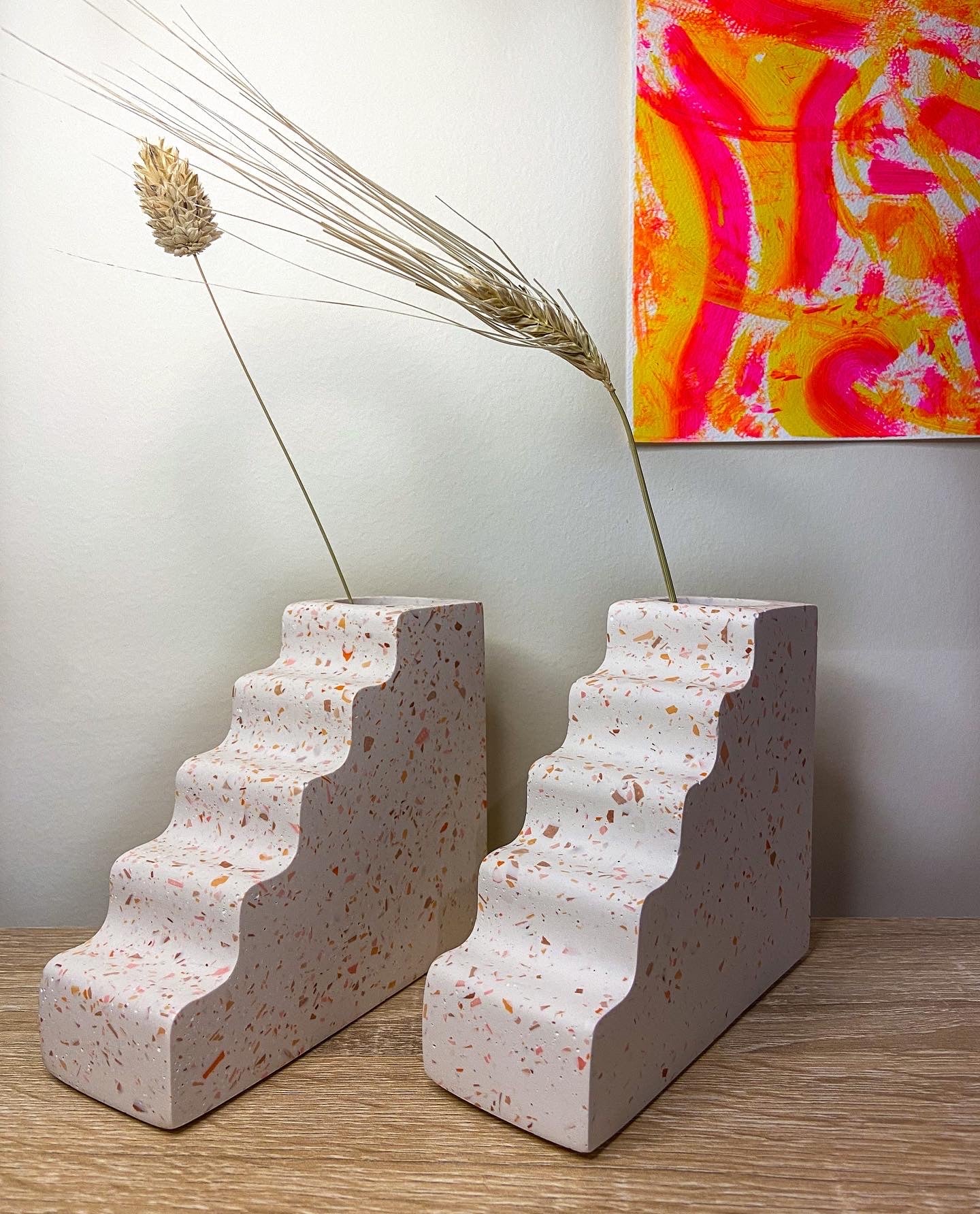 Vase Staircase Terrazzo orange/blanc/rose